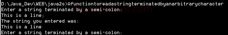 A function to read a string terminated by an arbitrary character