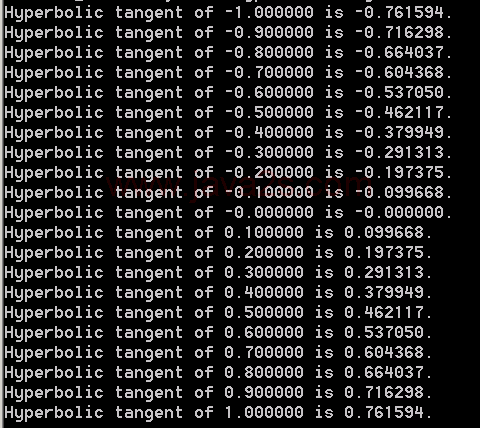 Hyperbolic tangent: how to use tanh