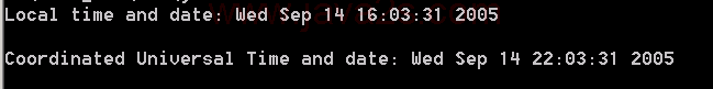 Local time and Coordinated Universal Time and date