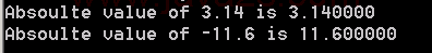 Return absolute value of floating-point: fabs 