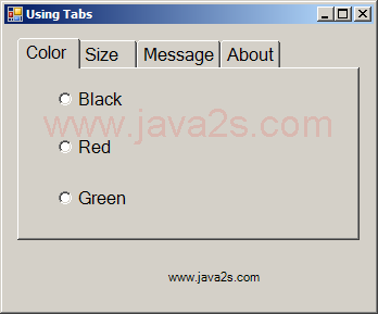 Add controls to Tab page