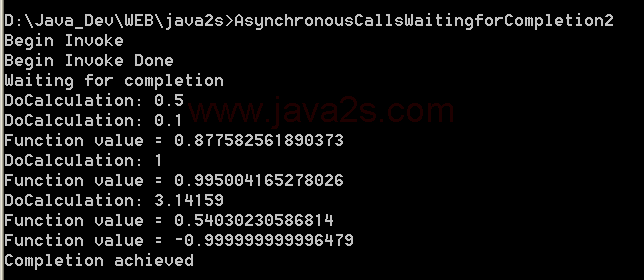 Asynchronous Calls:Waiting for Completion 2