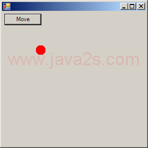 Button click action to move a ball