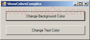 Change the background and text colors of a form using Color Dialog