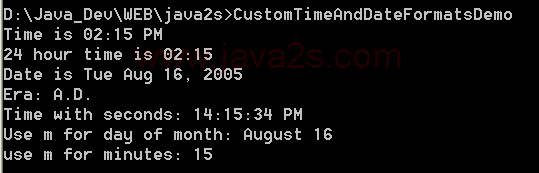 Format time and date information 1