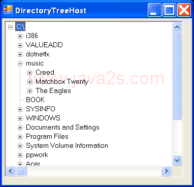 Directory tree and property grid