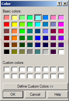 Display color dialog and get user selection