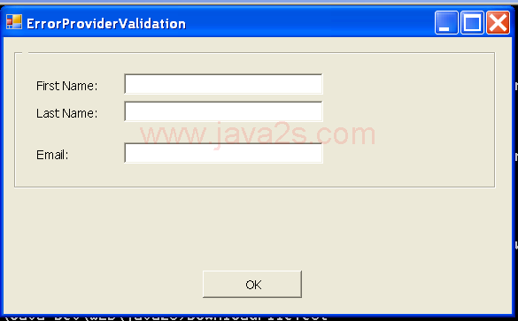 Error Provider Validation