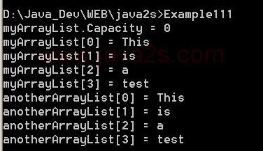 illustrates the use of ArrayLists 2