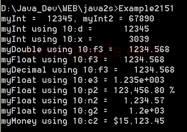 Illustrates formatting numbers