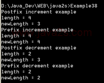 Prefix and postfix versions of the increment and decrement operators