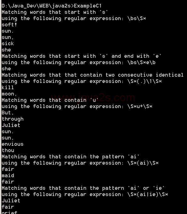 Regular expressions: Match