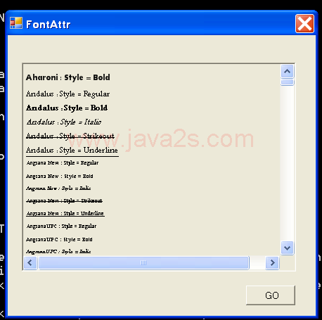 Font Attributes