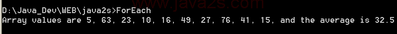 Sums the values in an array using a foreach loop