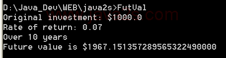 Use the decimal type to compute the future value     of an investment