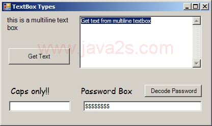 Get input from password textbox
