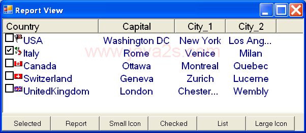 ListView Country: image and font