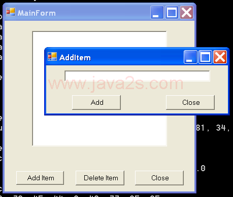Form with list, button