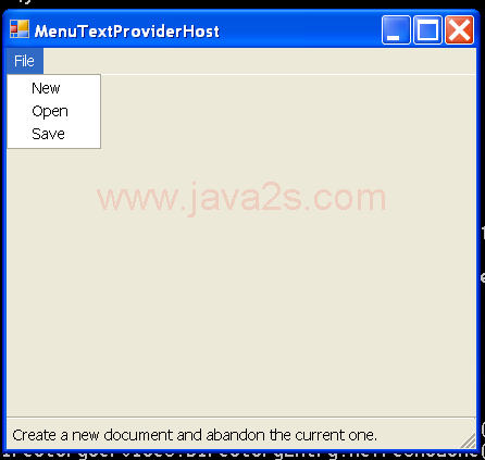 Menu Text Provider Host