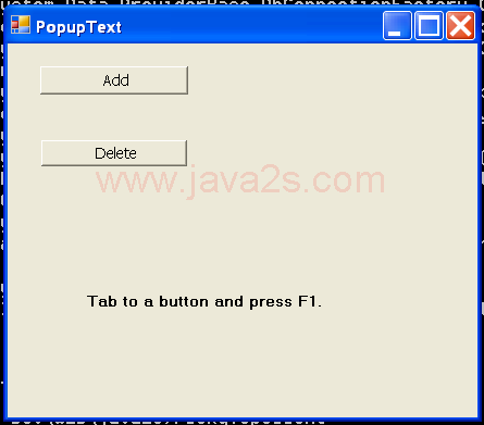 Popup Text