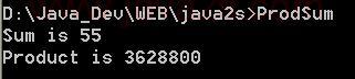 Compute the sum and product of the numbers from 1 to 10. 