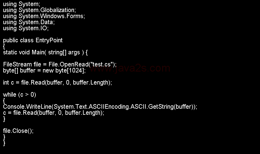 Read ASCII string from byte buffer