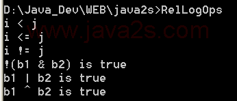 Demonstrate the relational and logical operators