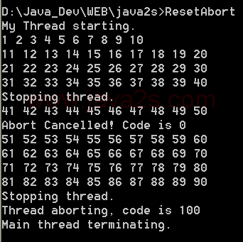 Using ResetAbort()
