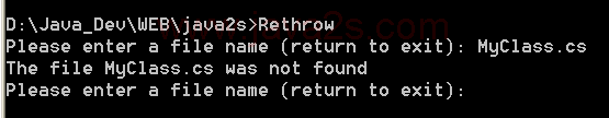 Demonstrates rethrowing an exception from a method
