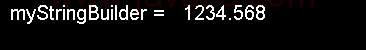 StringBuilder AppendFormat() method to add a formatted string containing a floating point number to myStringBuilder