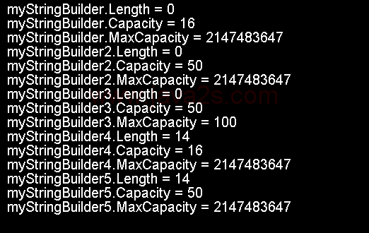 StringBuilder's properties for different constructors