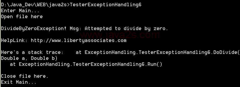 Exception handle with finally