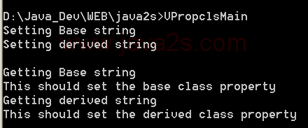 Demonstrates the use of a virtual property to override a base class property