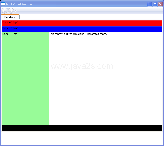 DockPanel with TextBlock