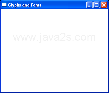 Glyphs with ttf font file