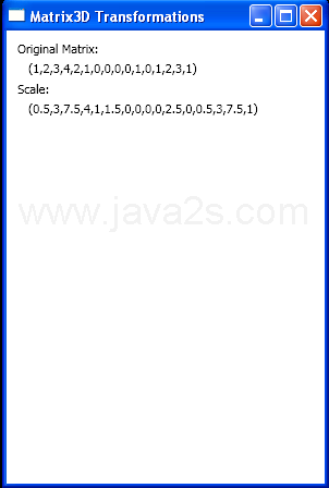 Matrix3D scale transformation