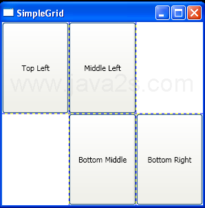 Set Column and Row index when adding Controls to a Grid