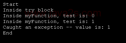 An exception can be thrown from outside the try block