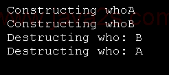 A simple class with member variable, constructor, destructor