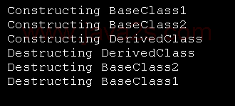 Constructing and Destructing sequence for two base classes