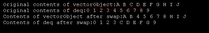 Exchange elements from two different types of containers.