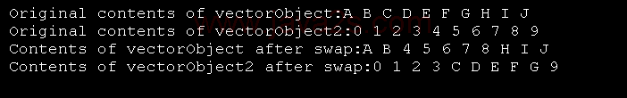 Using swap_ranges() in Vector