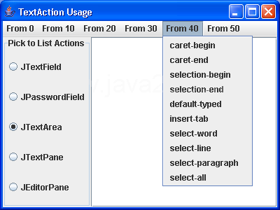 Actions MenuBar