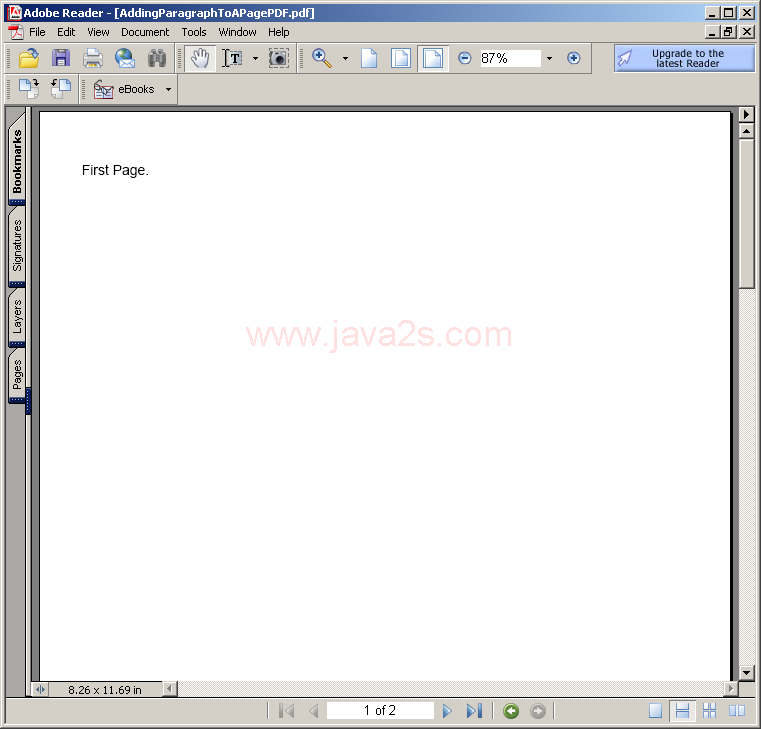 Adding Paragraph to a Page