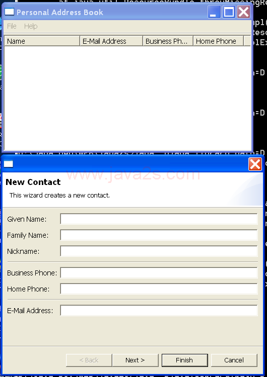 Another Address Book Demo in SWT