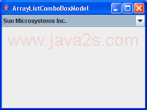 ArrayListComboBoxModel Demo