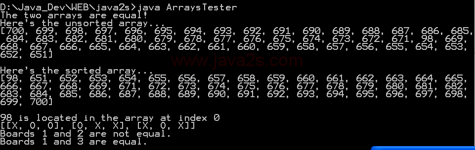 Static methods from Arrays