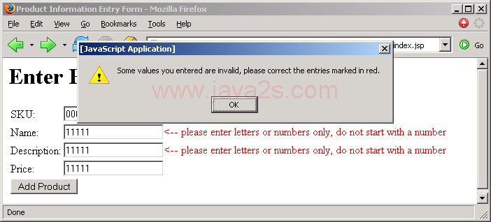 Advanced Dynamic Web Content Generation: form error check