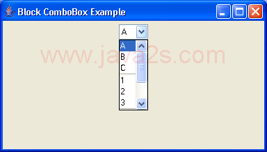Block ComboBox Example