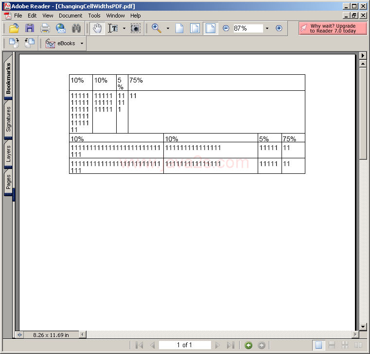 Changing Cell Widths